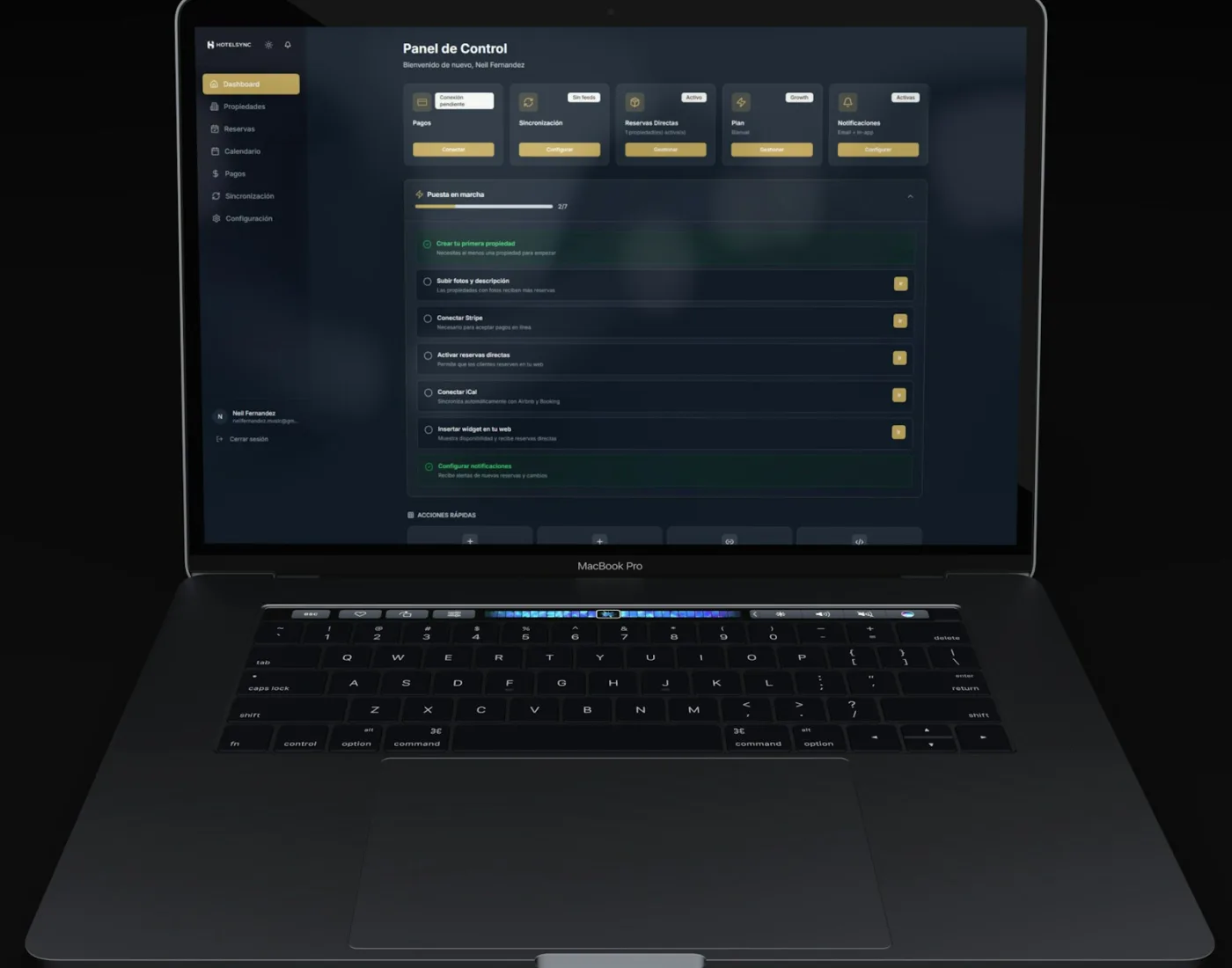 Business application dashboard on a laptop