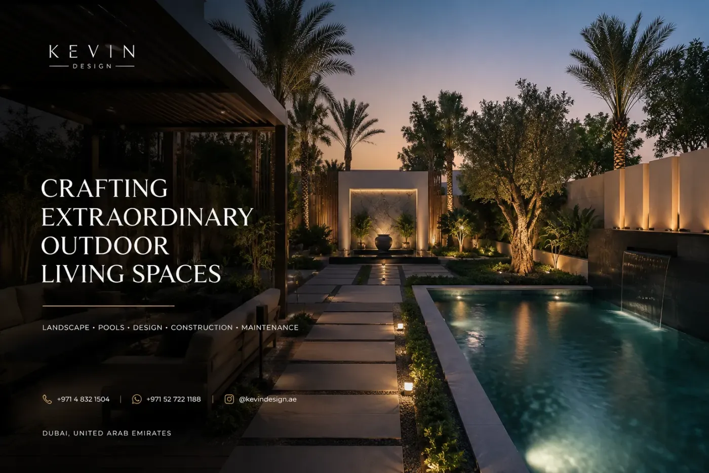 Kevin Design — Custom Laravel Website for a Premium Dubai Outdoor Living Studio