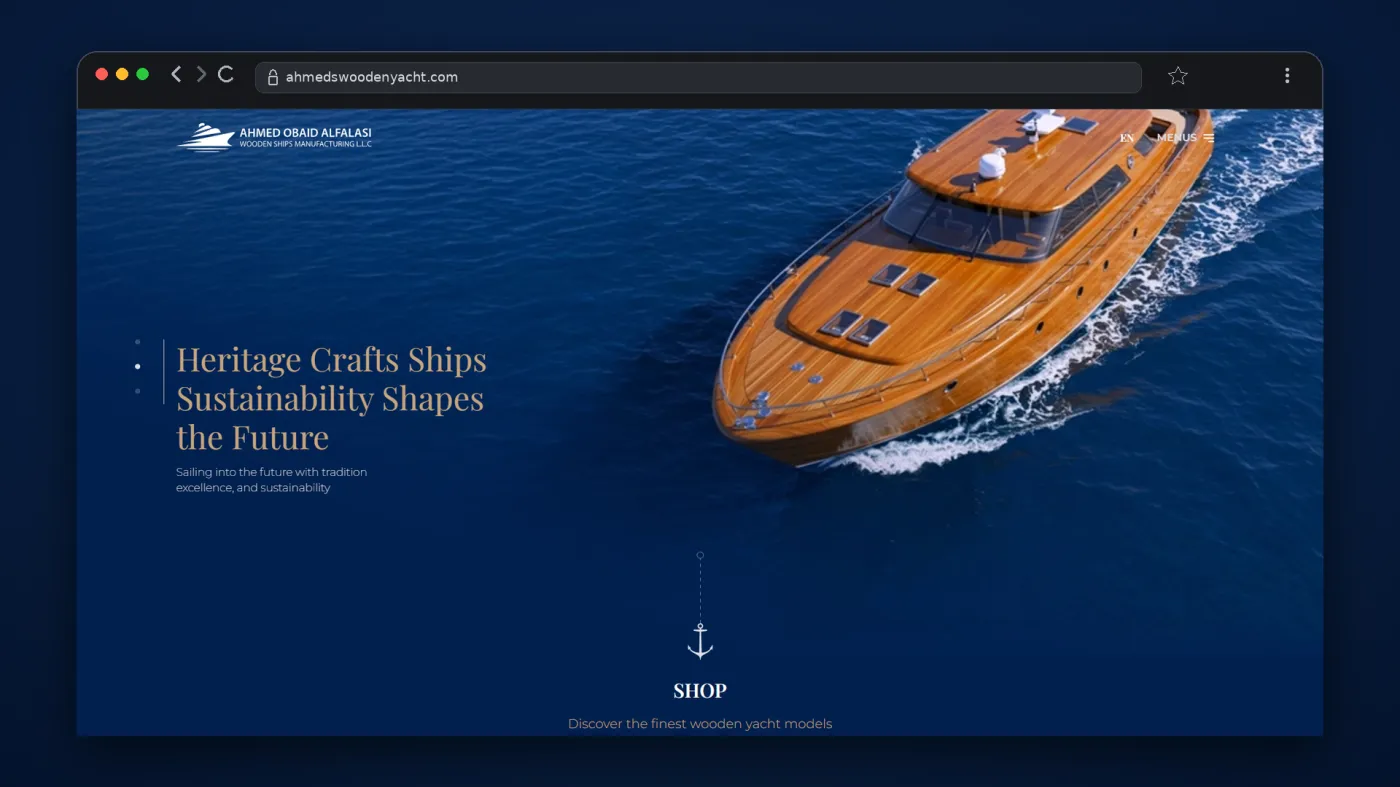 Ahmed’s Wooden Yacht — Custom Bilingual Website