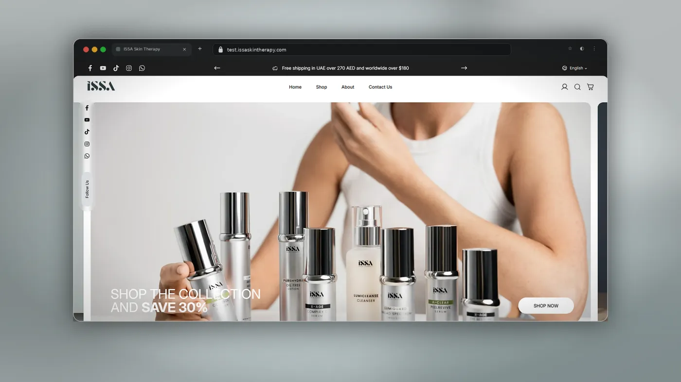 ISSA Skin Therapy — Custom Ecommerce Store
